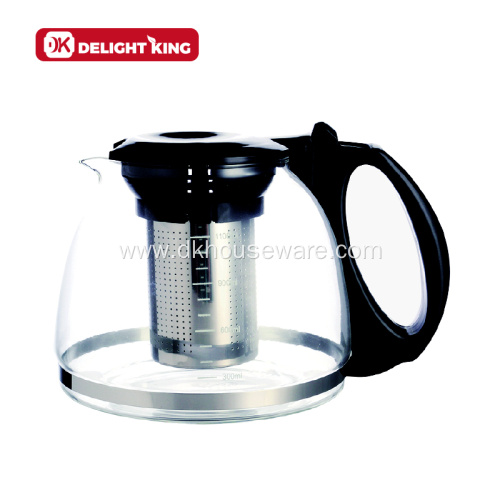 Heat Resistant Glass Teapot With Stainless Steel Infuser